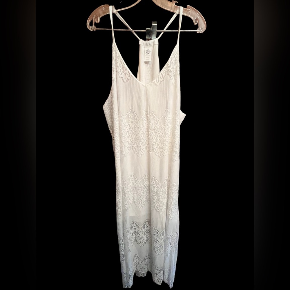 New maxi length dress White Lace size 4X